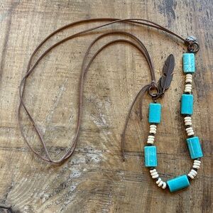 Turquoise and Brown Beaded Necklace